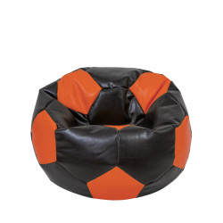 Fotoliu puf Mondo Ball - imitatie piele - wenge/portocaliu Fotoliu puf Mondo Ball - imitatie piele - wenge/portocaliu