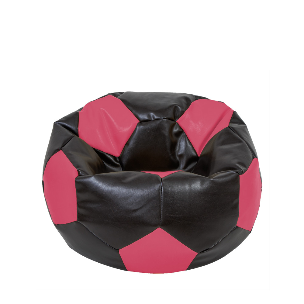 Fotoliu puf Mondo Ball - imitatie piele - wenge/roz Fotoliu puf Mondo Ball - imitatie piele - wenge/roz