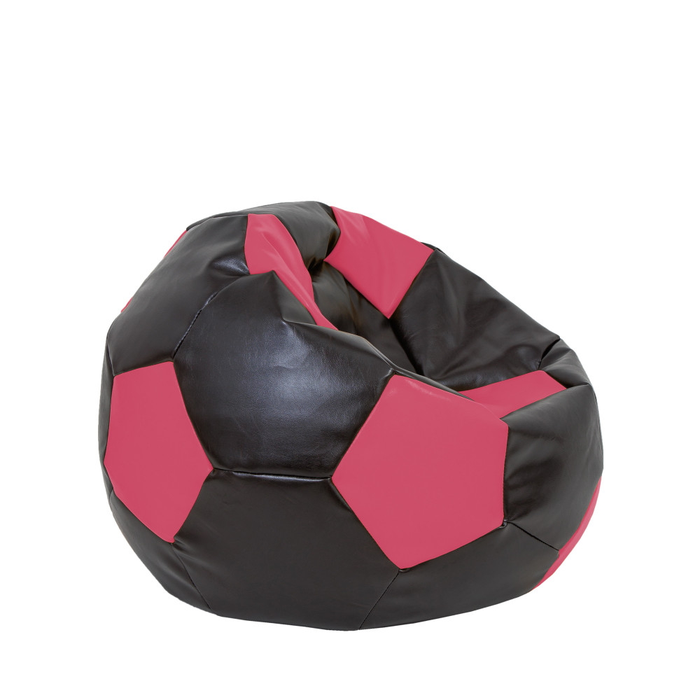Fotoliu puf Mondo Ball - imitatie piele - wenge/roz Fotoliu puf Mondo Ball - imitatie piele - wenge/roz