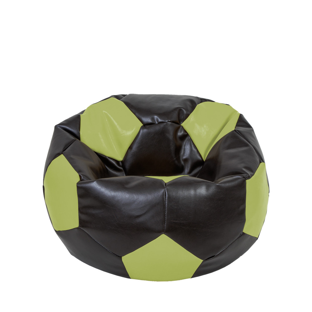 Fotoliu puf Mondo Ball - imitatie piele - wenge/verde Fotoliu puf Mondo Ball - imitatie piele - wenge/verde