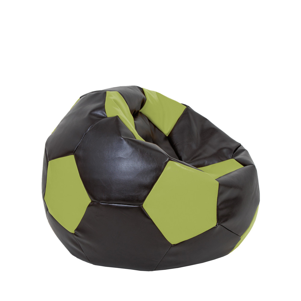 Fotoliu puf Mondo Ball - imitatie piele - wenge/verde Fotoliu puf Mondo Ball - imitatie piele - wenge/verde