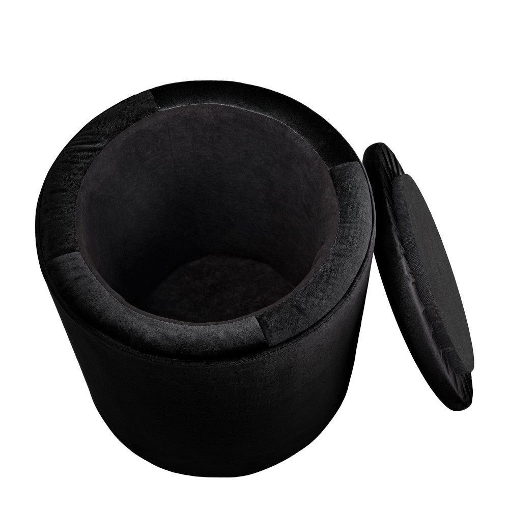 Taburet Nadia - stofa H01 - negru Taburet Nadia - stofa H01 - negru
