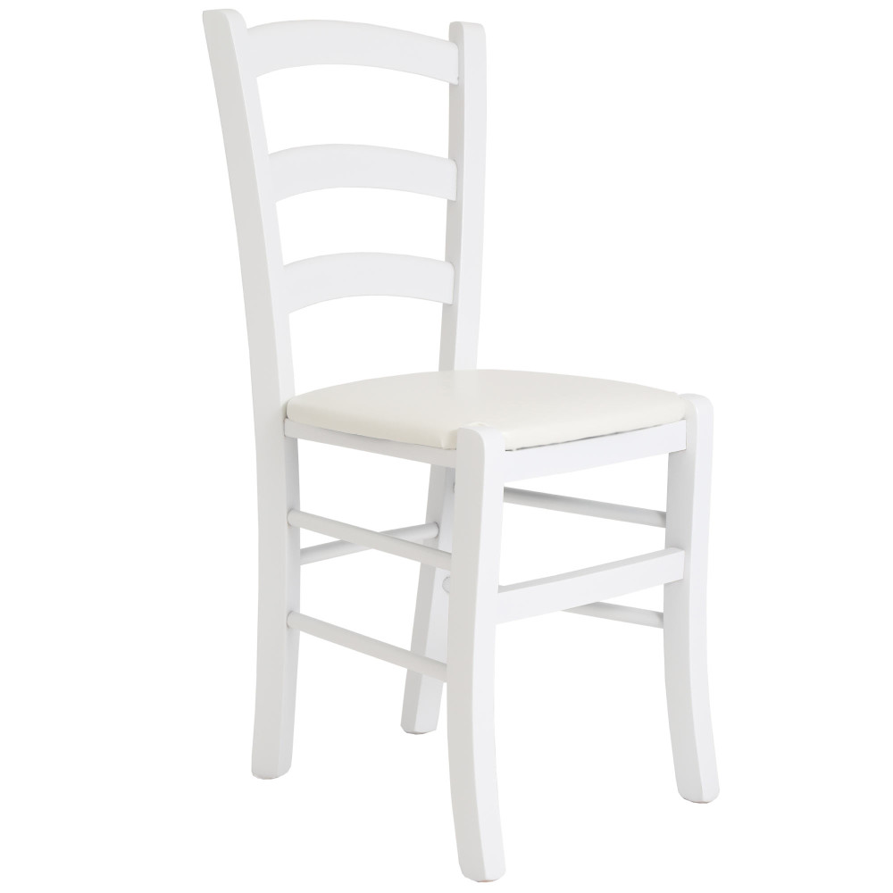 Scaun Paesana - cadru alb - imitatie piele alb - 21894 Scaun Paesana - cadru alb - imitatie piele alb - 21894