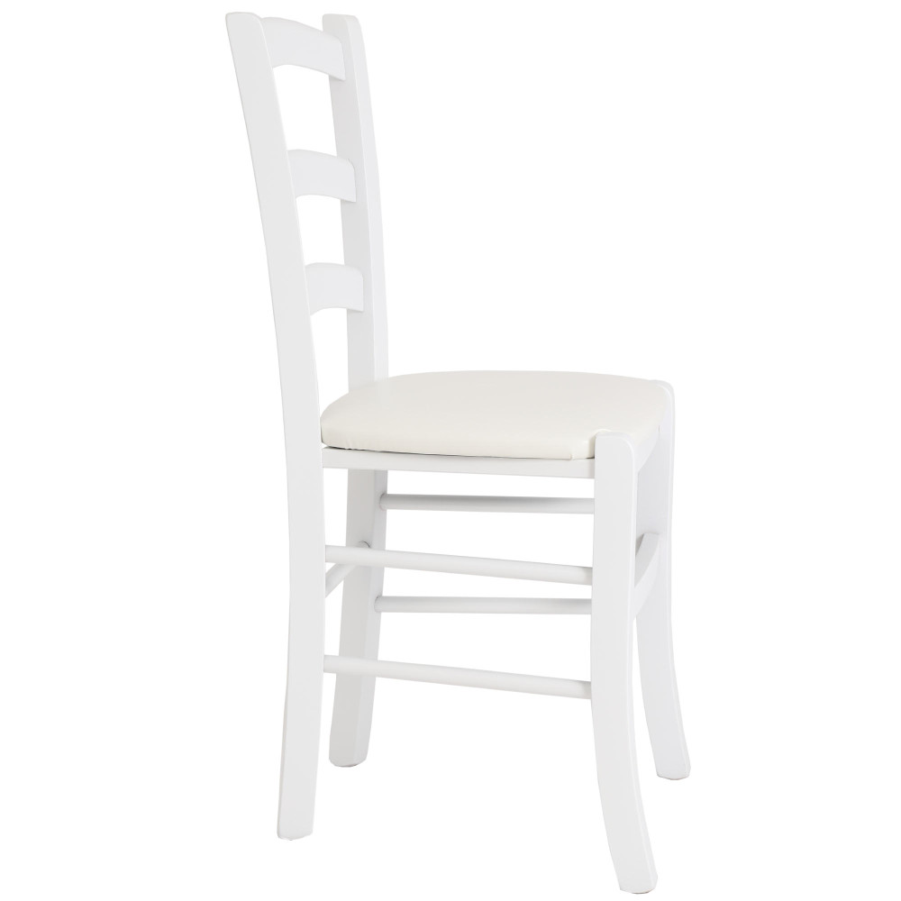 Scaun Paesana - cadru alb - imitatie piele alb - 21894 Scaun Paesana - cadru alb - imitatie piele alb - 21894