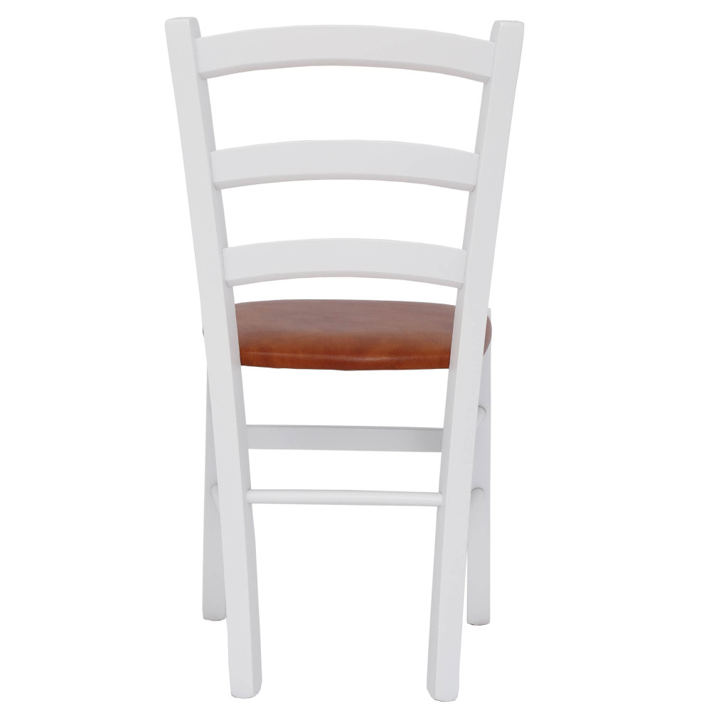 Scaun Paesana - cadru alb - imitatie piele coniac - 8070 Scaun Paesana - cadru alb - imitatie piele coniac - 8070