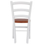 Scaun Paesana - cadru alb - imitatie piele coniac - 8070 Scaun Paesana - cadru alb - imitatie piele coniac - 8070