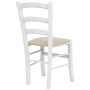 Scaun Paesana - cadru alb - imitatie piele crem - 21834 Scaun Paesana - cadru alb - imitatie piele crem - 21834
