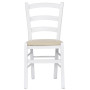 Scaun Paesana - cadru alb - imitatie piele crem - 21834 Scaun Paesana - cadru alb - imitatie piele crem - 21834