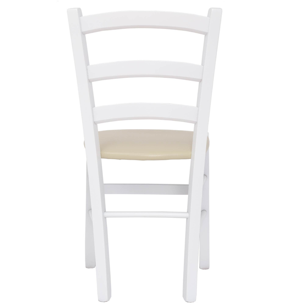 Scaun Paesana - cadru alb - imitatie piele crem - 21834 Scaun Paesana - cadru alb - imitatie piele crem - 21834