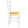 Scaun Paesana - cadru alb - imitatie piele galben - 22168 Scaun Paesana - cadru alb - imitatie piele galben - 22168