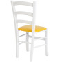 Scaun Paesana - cadru alb - imitatie piele galben - 22168 Scaun Paesana - cadru alb - imitatie piele galben - 22168