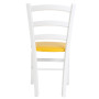 Scaun Paesana - cadru alb - imitatie piele galben - 22168 Scaun Paesana - cadru alb - imitatie piele galben - 22168