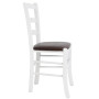 Scaun Paesana - cadru alb - imitatie piele maro - 15611 Scaun Paesana - cadru alb - imitatie piele maro - 15611
