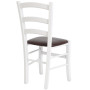 Scaun Paesana - cadru alb - imitatie piele maro - 15611 Scaun Paesana - cadru alb - imitatie piele maro - 15611