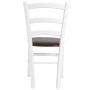 Scaun Paesana - cadru alb - imitatie piele maro - 15611 Scaun Paesana - cadru alb - imitatie piele maro - 15611