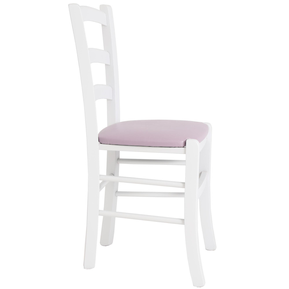 Scaun Paesana - cadru alb - imitatie piele mov - 21897 Scaun Paesana - cadru alb - imitatie piele mov - 21897