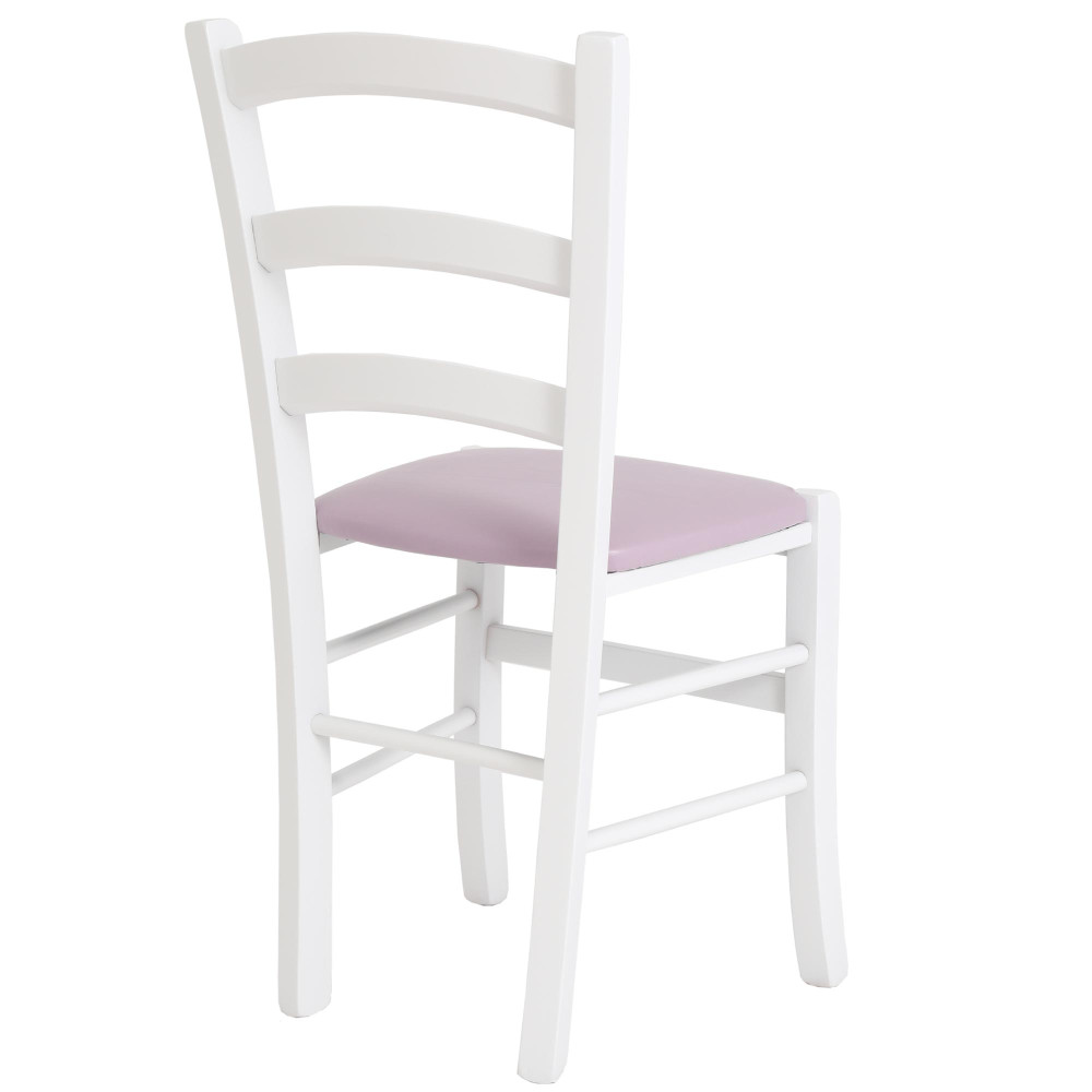 Scaun Paesana - cadru alb - imitatie piele mov - 21897 Scaun Paesana - cadru alb - imitatie piele mov - 21897