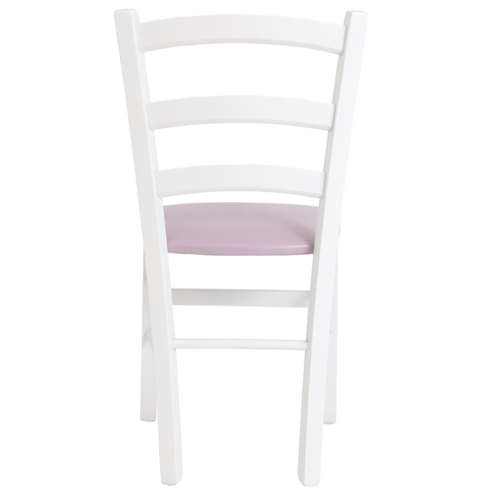 Scaun Paesana - cadru alb - imitatie piele mov - 21897 Scaun Paesana - cadru alb - imitatie piele mov - 21897