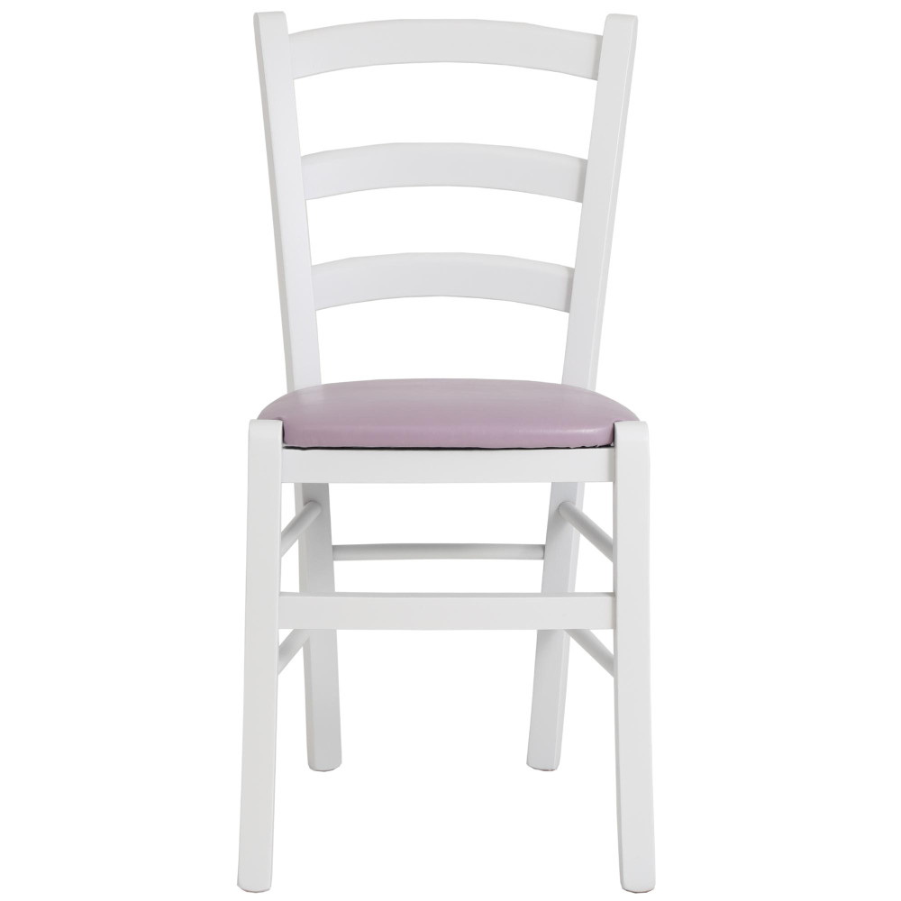 Scaun Paesana - cadru alb - imitatie piele mov - 21897 Scaun Paesana - cadru alb - imitatie piele mov - 21897
