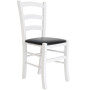 Scaun Paesana - cadru alb - imitatie piele negru - 21901 Scaun Paesana - cadru alb - imitatie piele negru - 21901
