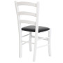 Scaun Paesana - cadru alb - imitatie piele negru - 21901 Scaun Paesana - cadru alb - imitatie piele negru - 21901