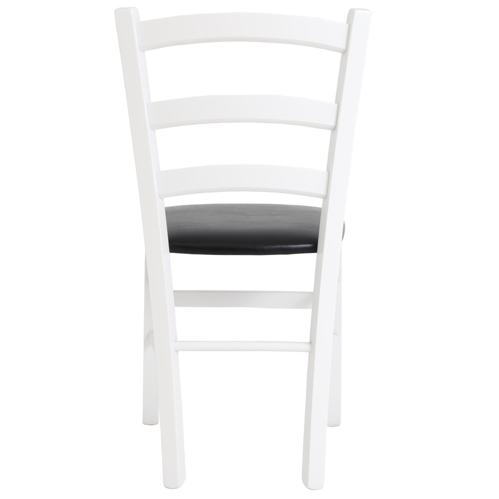 Scaun Paesana - cadru alb - imitatie piele negru - 21901 Scaun Paesana - cadru alb - imitatie piele negru - 21901