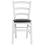 Scaun Paesana - cadru alb - imitatie piele negru - 21901 Scaun Paesana - cadru alb - imitatie piele negru - 21901