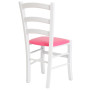 Scaun Paesana - cadru alb - imitatie piele roz - 21896 Scaun Paesana - cadru alb - imitatie piele roz - 21896