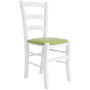 Scaun Paesana - cadru alb - imitatie piele verde - 21899 Scaun Paesana - cadru alb - imitatie piele verde - 21899