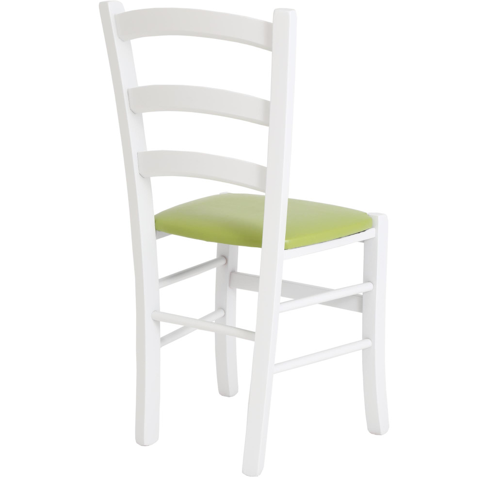 Scaun Paesana - cadru alb - imitatie piele verde - 21899 Scaun Paesana - cadru alb - imitatie piele verde - 21899