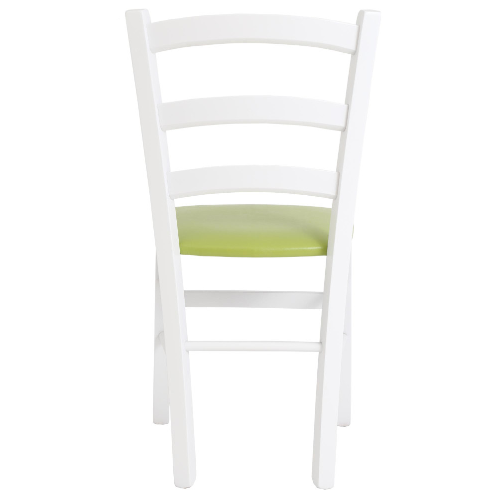 Scaun Paesana - cadru alb - imitatie piele verde - 21899 Scaun Paesana - cadru alb - imitatie piele verde - 21899
