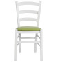 Scaun Paesana - cadru alb - imitatie piele verde - 21899 Scaun Paesana - cadru alb - imitatie piele verde - 21899