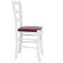 Scaun Paesana - cadru alb - imitatie piele bordo - 21902 Scaun Paesana - cadru alb - imitatie piele bordo - 21902
