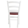 Scaun Paesana - cadru alb - imitatie piele bordo - 21902 Scaun Paesana - cadru alb - imitatie piele bordo - 21902