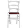 Scaun Paesana - cadru alb - imitatie piele bordo - 21902 Scaun Paesana - cadru alb - imitatie piele bordo - 21902