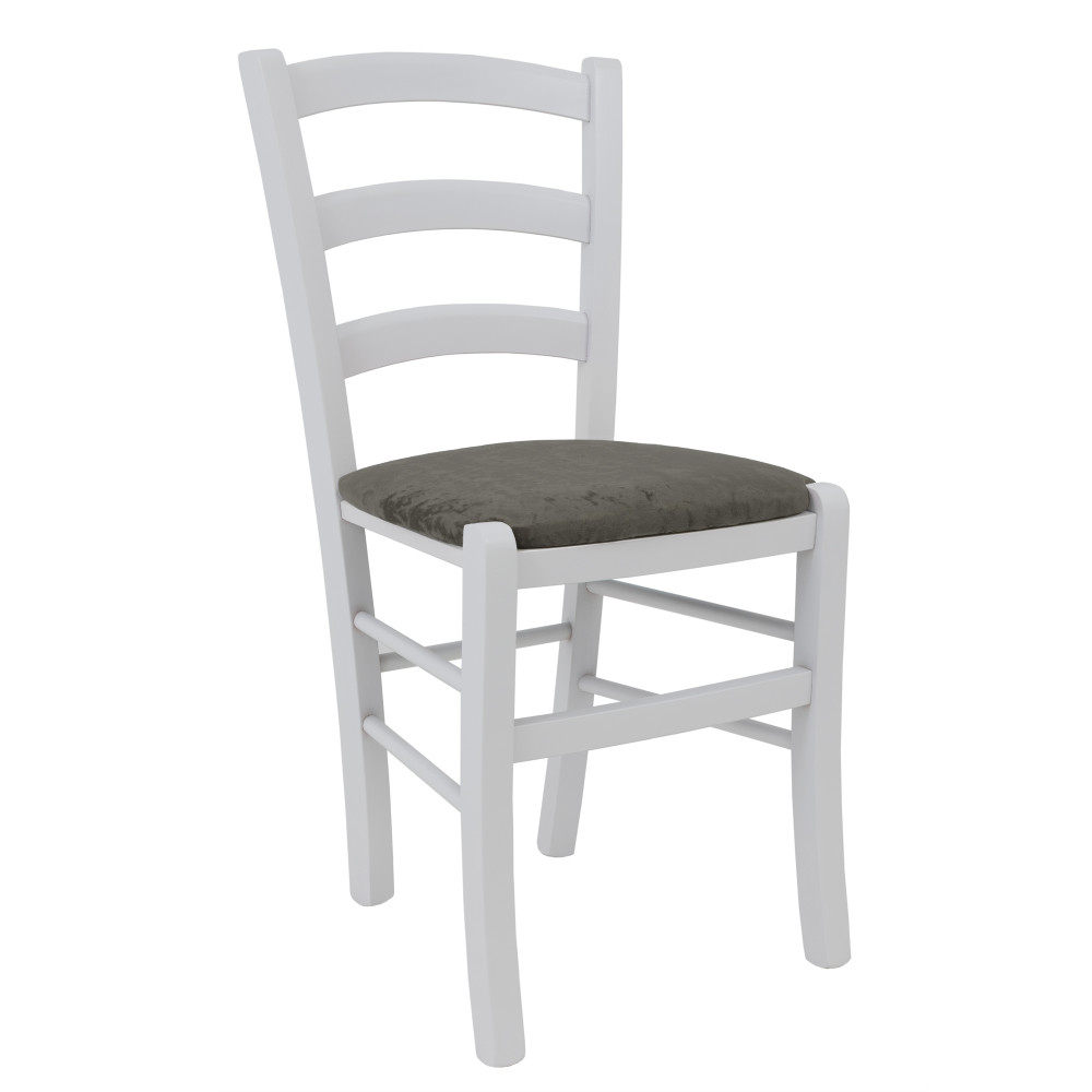 Scaun Paesana - cadru alb - stofa E30 - gri Scaun Paesana - cadru alb - stofa E30 - gri