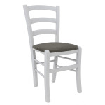 Scaun Paesana - cadru alb - stofa E30 - gri