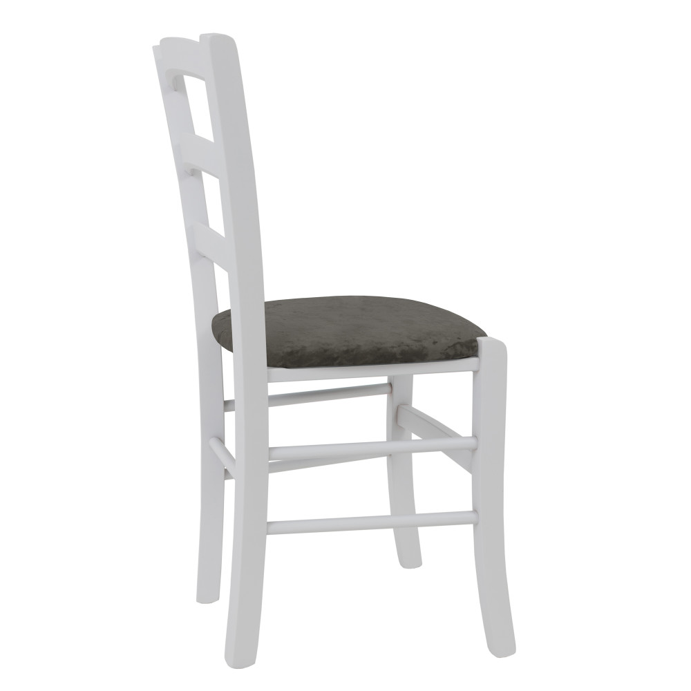 Scaun Paesana - cadru alb - stofa E30 - gri Scaun Paesana - cadru alb - stofa E30 - gri