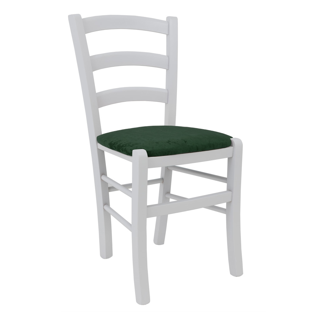 Scaun Paesana - cadru alb - stofa E57 - verde Scaun Paesana - cadru alb - stofa E57 - verde