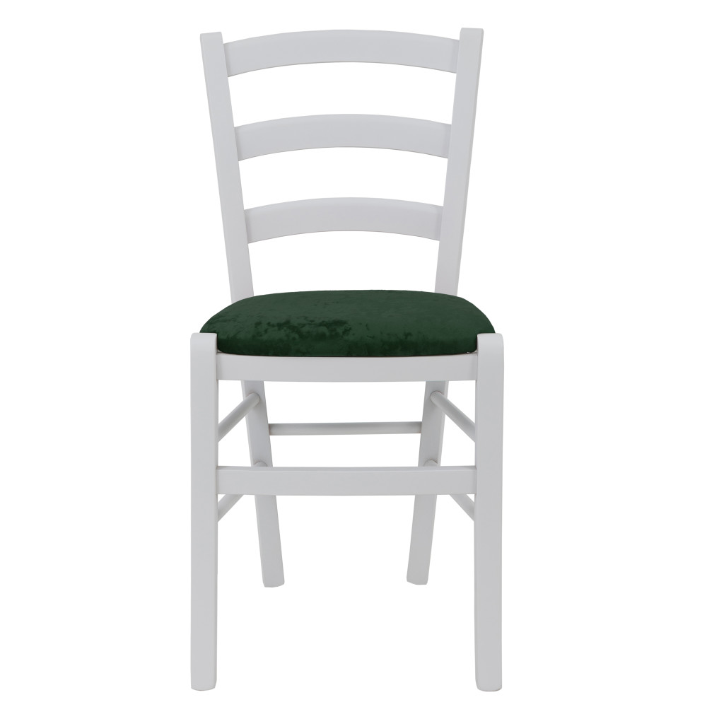 Scaun Paesana - cadru alb - stofa E57 - verde Scaun Paesana - cadru alb - stofa E57 - verde