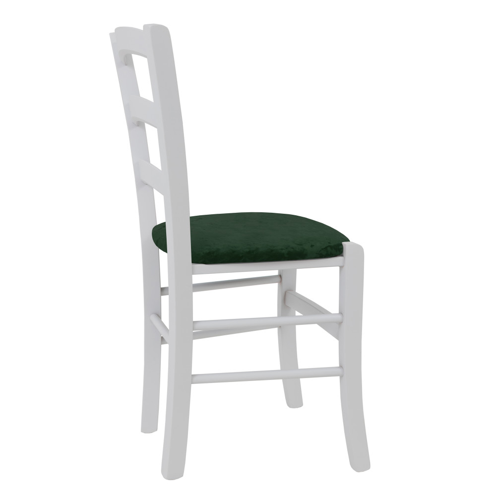 Scaun Paesana - cadru alb - stofa E57 - verde Scaun Paesana - cadru alb - stofa E57 - verde
