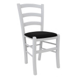 Scaun Paesana - cadru alb - stofa S14 - negru