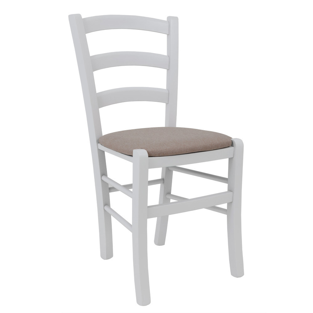 Scaun Paesana - cadru alb - stofa S17 - crem Scaun Paesana - cadru alb - stofa S17 - crem