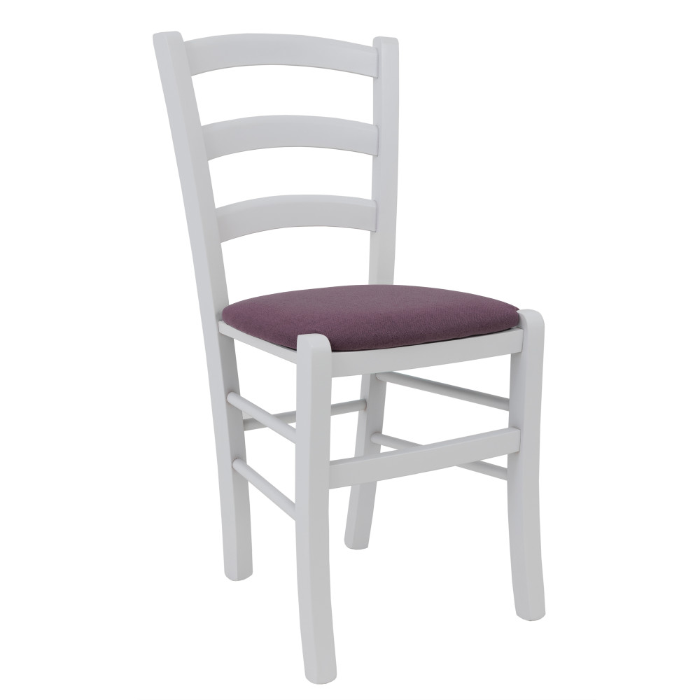 Scaun Paesana - cadru alb - stofa S69 - mov Scaun Paesana - cadru alb - stofa S69 - mov