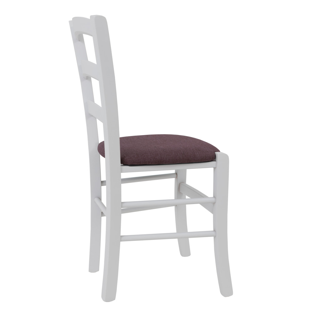 Scaun Paesana - cadru alb - stofa S69 - mov Scaun Paesana - cadru alb - stofa S69 - mov