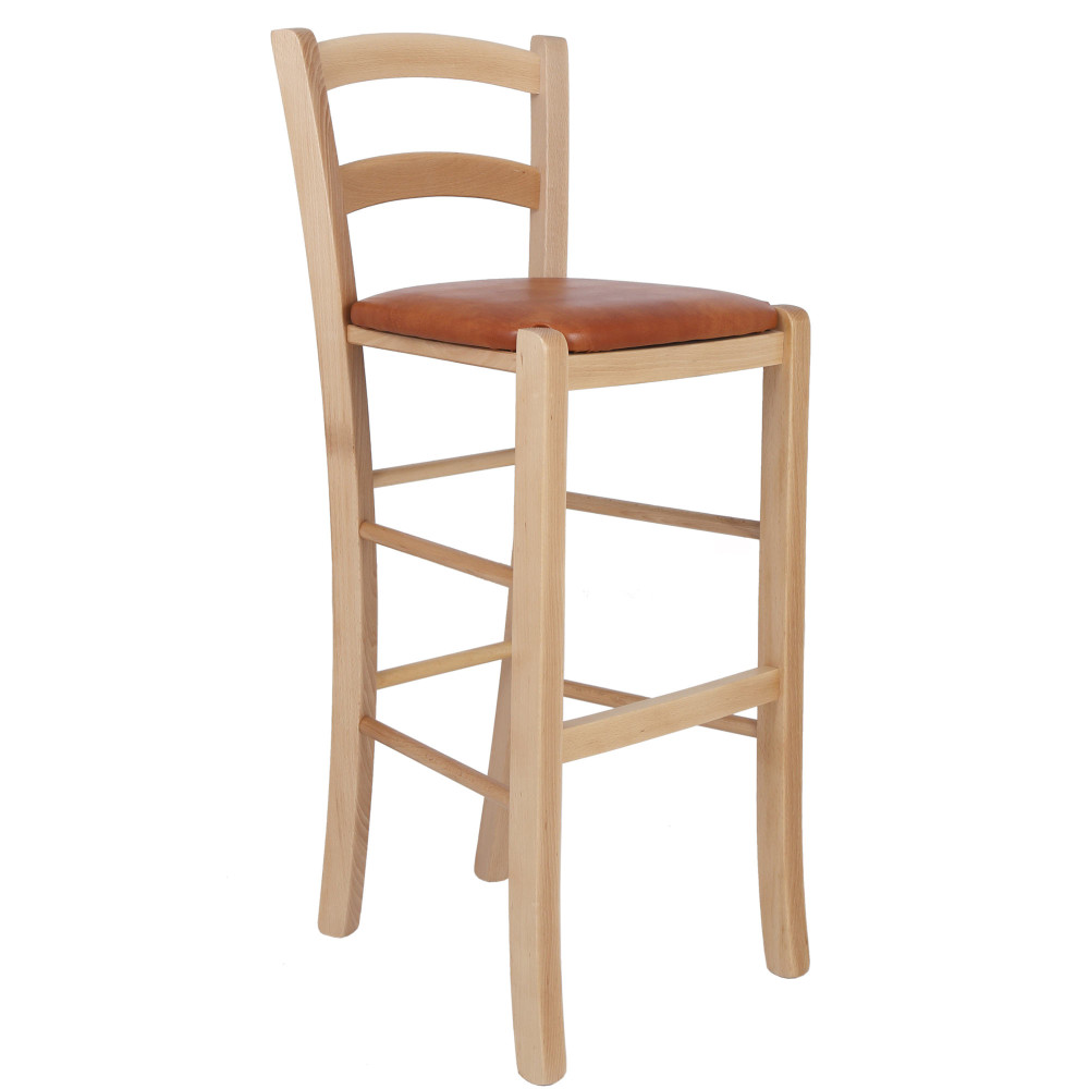 Scaun Paesana bar - cadru natur - imitatie piele coniac - 8070 Scaun Paesana bar - cadru natur - imitatie piele coniac - 8070
