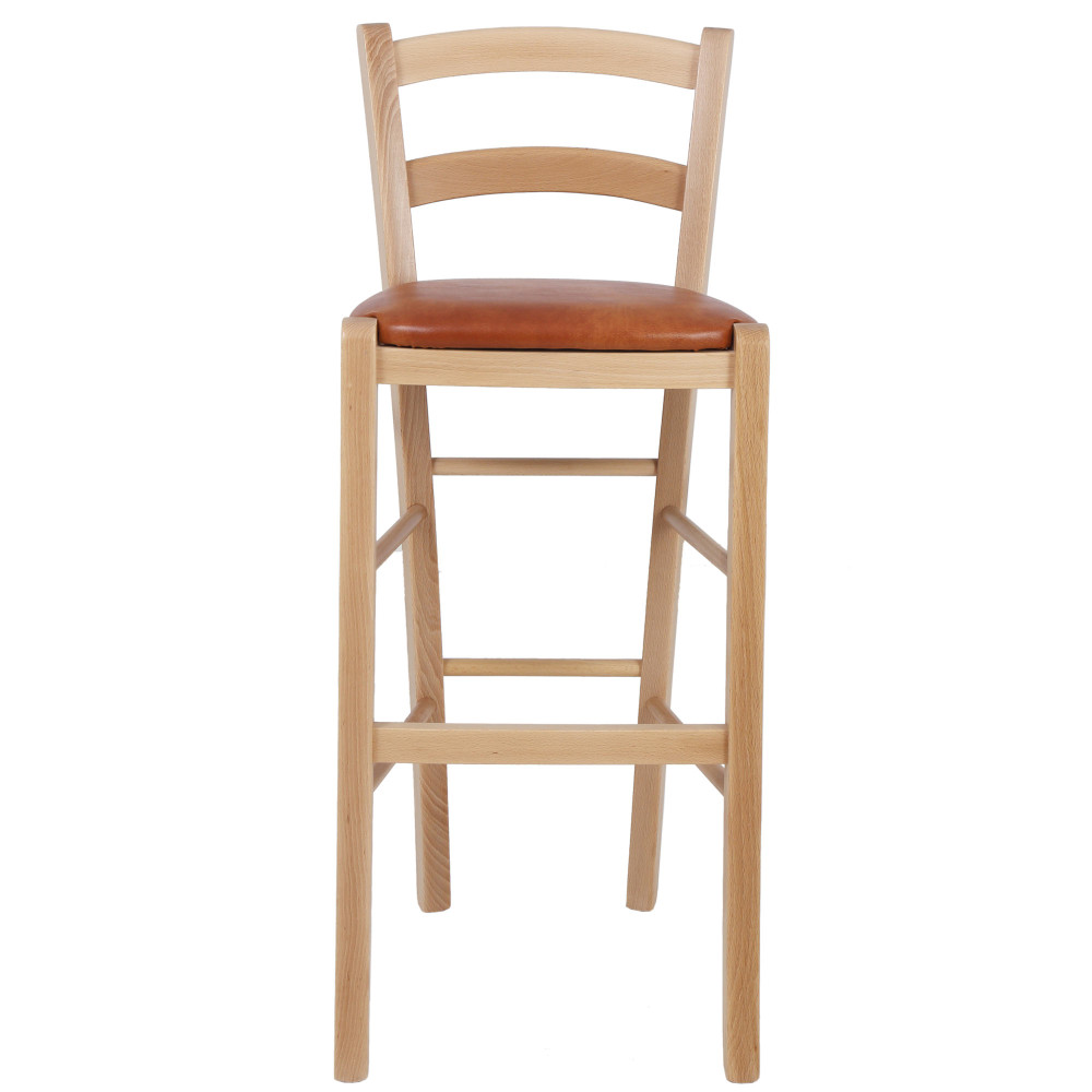 Scaun Paesana bar - cadru natur - imitatie piele coniac - 8070 Scaun Paesana bar - cadru natur - imitatie piele coniac - 8070