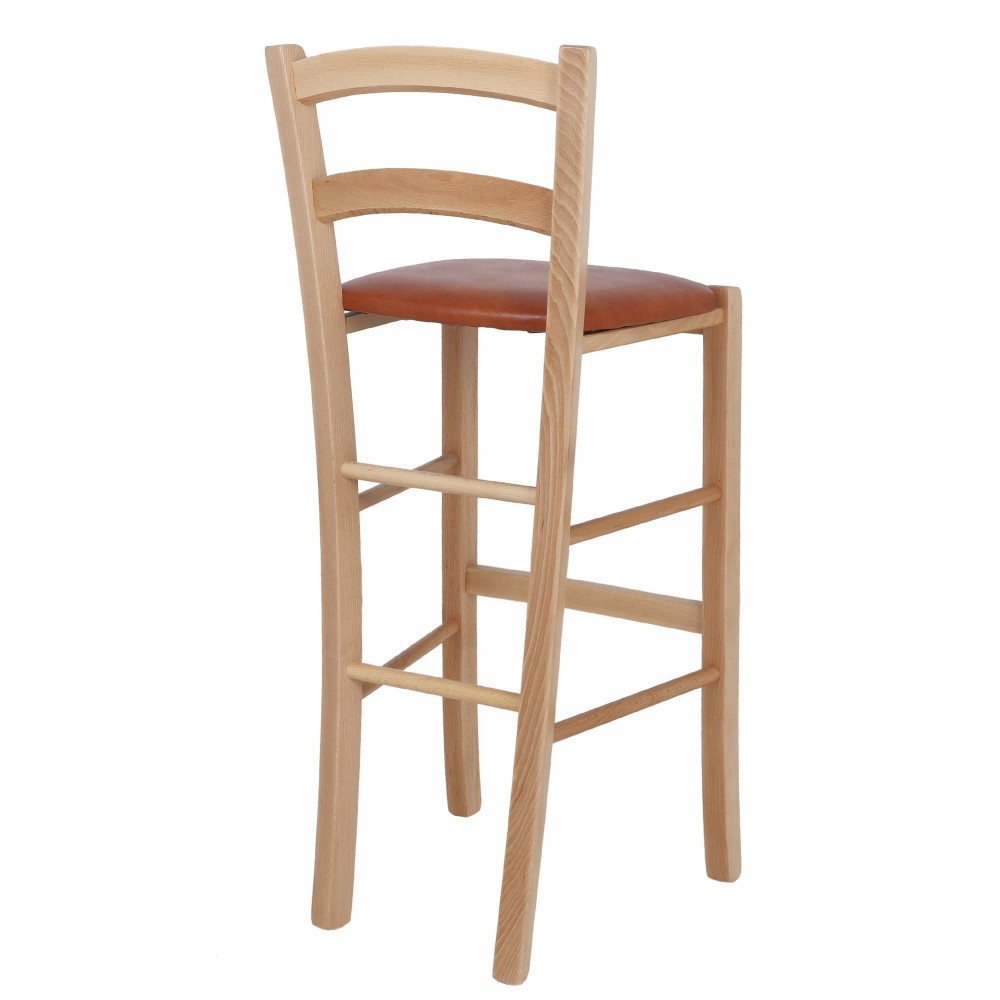 Scaun Paesana bar - cadru natur - imitatie piele coniac - 8070 Scaun Paesana bar - cadru natur - imitatie piele coniac - 8070