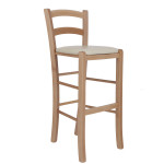 Scaun Paesana bar - cadru natur - imitatie piele crem - 21834
