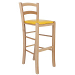 Scaun Paesana bar - cadru natur - imitatie piele galben - 22168